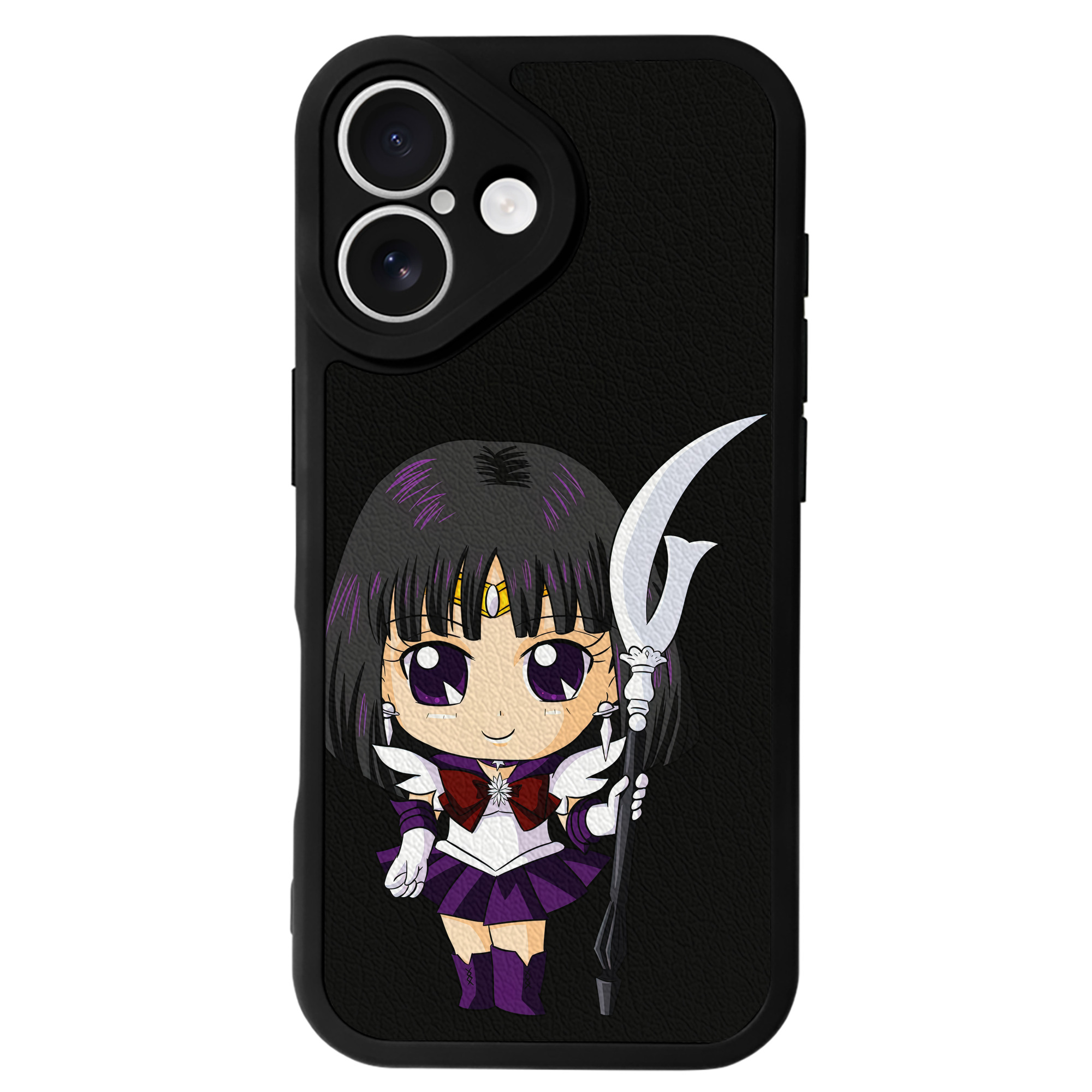 （画像用） 美少女戦士セーラームーン 土萠ほたる Sailor Moon Tomoe Hotaru （セーラーサターン；Sailor Saturn） 【iPhone 16シリーズ対応】シリコンスマホケース（レザー調） 材質：シリコン